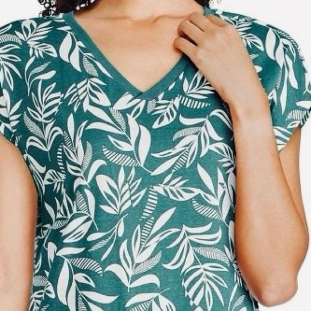 GEORGE Green & White Cotton night shirt | XLarge